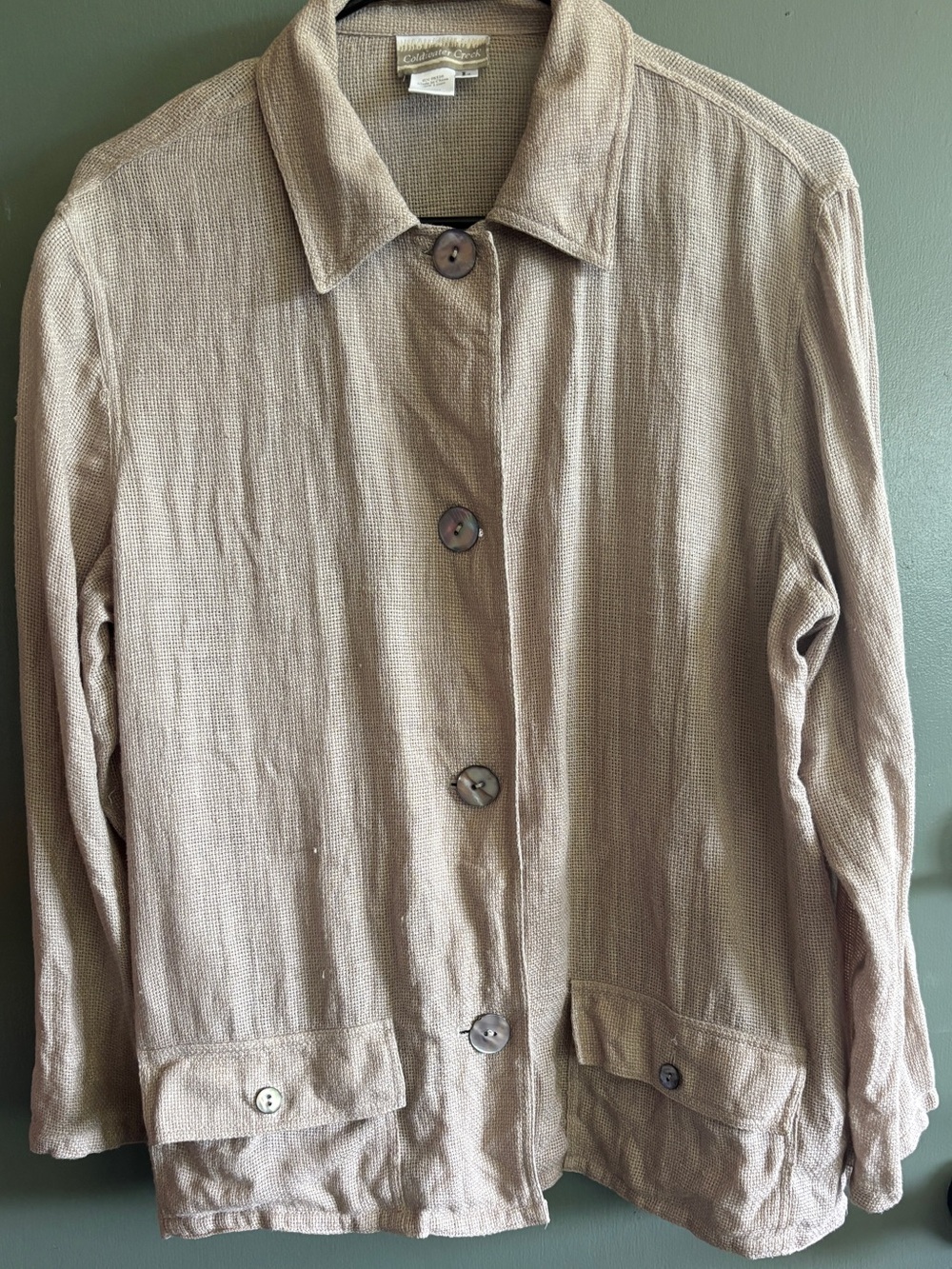 Coldwater Creek: Linen (Beautiful natural weave!) Vintage Jacket - Picture 5 of 5